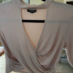 Topshop Women's Blush Wrap Blouse